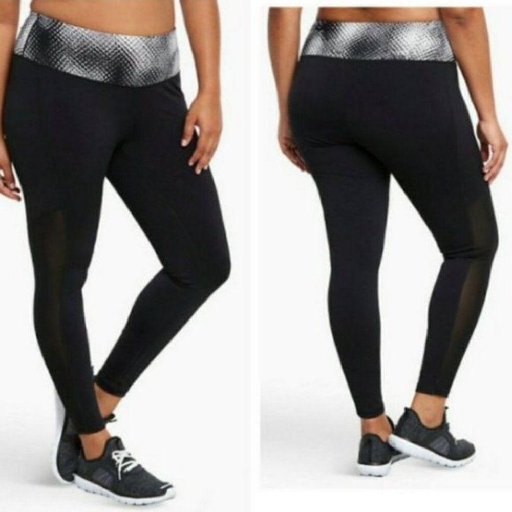 Torrid Active Leggings Abstract Print Mesh Inset 2X